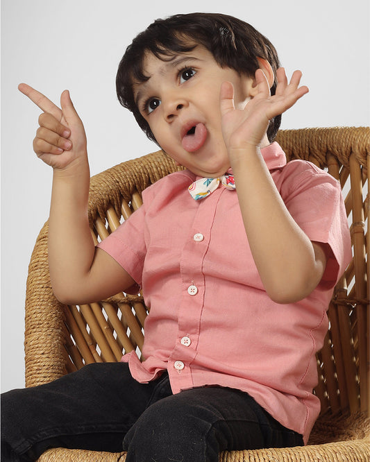 Polka Tots Pink Shirt-Cotton-For Infants