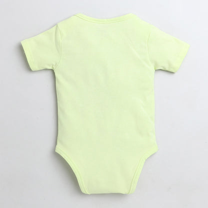 Polka Tots Lime Onesie-Cotton-Zebra Print-For Infants