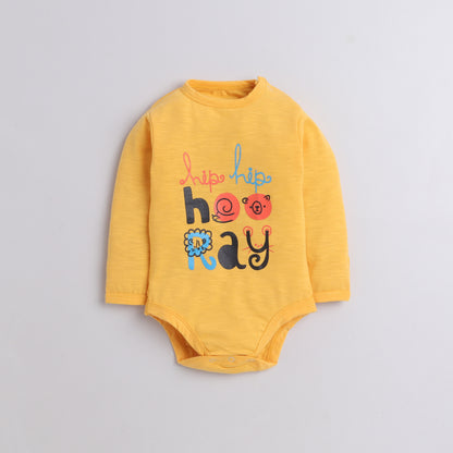 Polka Tots Mustard Onesie-Cotton-Printed-For Infants