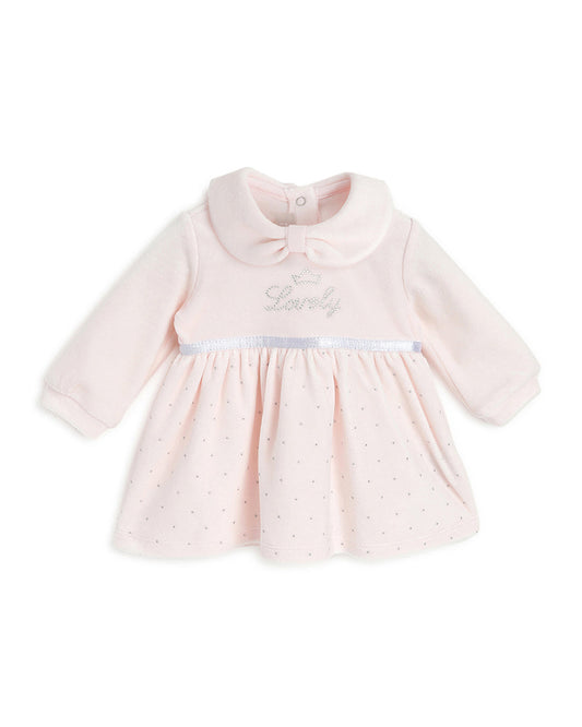 Chicco Pink Dress-Printed-Cotton-For Infants