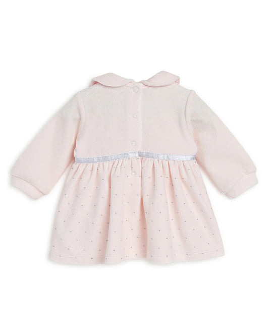 Chicco Pink Dress-Printed-Cotton-For Infants