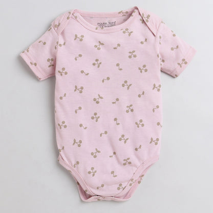 Polka Tots Pink Onesie-Cotton-Printed-For Infants