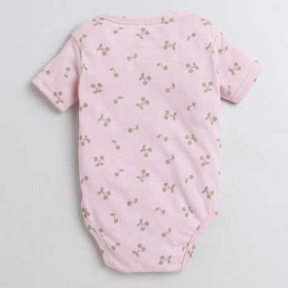 Polka Tots Pink Onesie-Cotton-Printed-For Infants