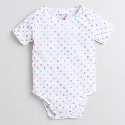 Polka Tots White Onesie-Cotton-Polka Dots Print-For Infants