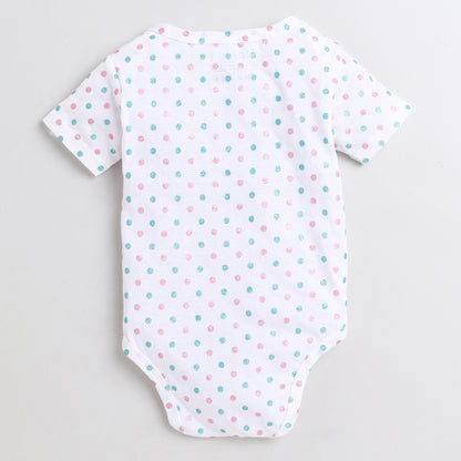 Polka Tots White Onesie-Cotton-Polka Dots Print-For Infants