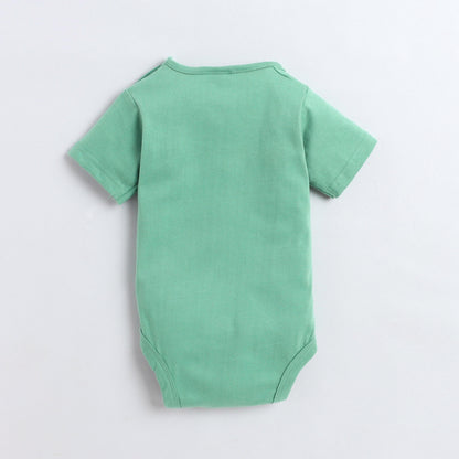 Polka Tots Green Onesie-Cotton-Printed-For Infants