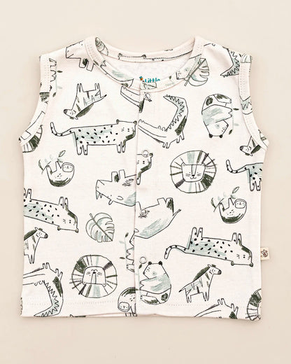 BeeLittle White Jhabla-Animals-Organic Cotton-For Infants