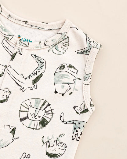 BeeLittle White Jhabla-Animals-Organic Cotton-For Infants