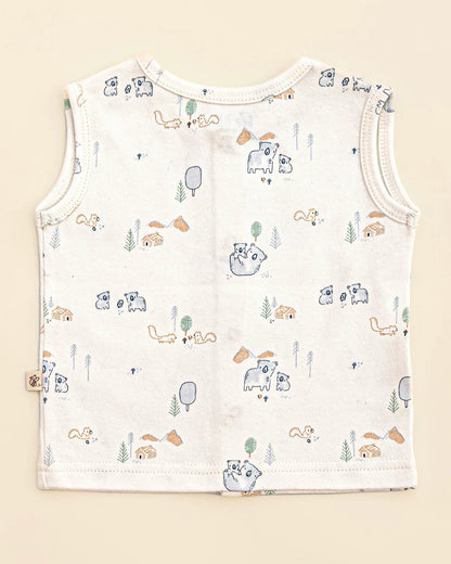 BeeLittle White Jhabla-Bear and Cub-Organic Cotton-For Infants