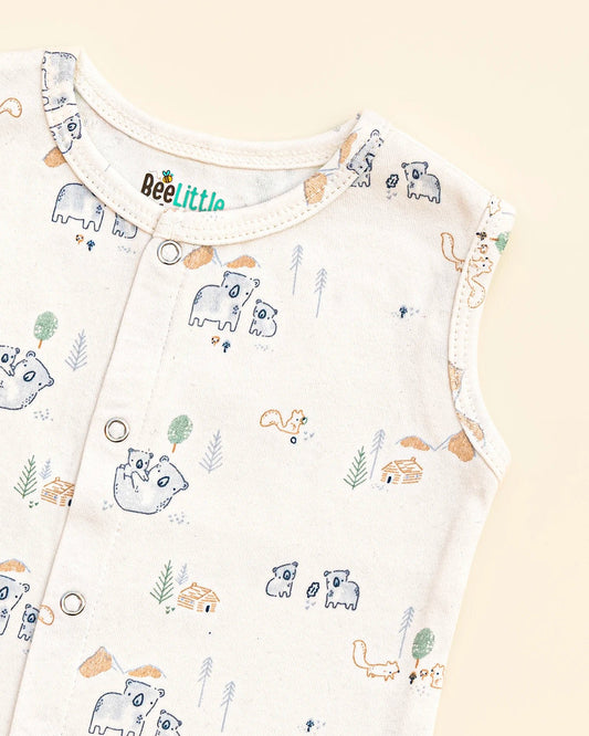 BeeLittle White Jhabla-Bear and Cub-Organic Cotton-For Infants