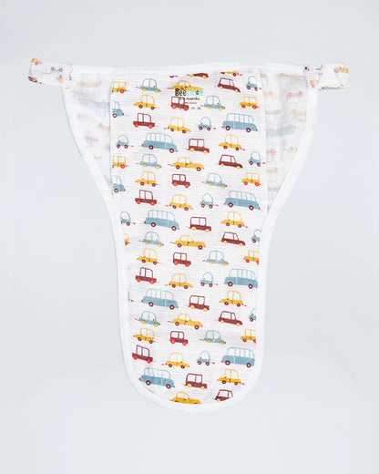 BeeLittle Cars 2.0 Velcro Nappy-Organic Cotton-Washable & Reusable-3 to 6M-Pack of 3