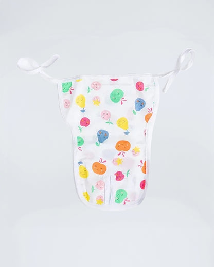 BeeLittle Fruit Punch Knotted Nappy-Organic Cotton-Washable & Reusable-0 to 3M-Pack of 3