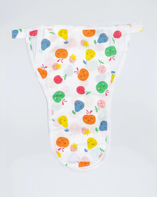 BeeLittle Fruit Punch Velcro Nappy-Organic Cotton-Washable & Reusable-3 to 6M-Pack of 3