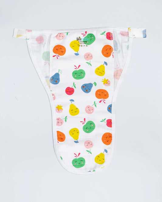 BeeLittle Fruit Punch Velcro Nappy-Organic Cotton-Washable & Reusable-3 to 6M-Pack of 3