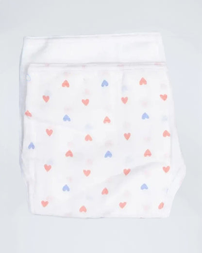 BeeLittle Spring Morning Velcro Nappy-Organic Cotton-Washable & Reusable-3 to 6M-Pack of 3