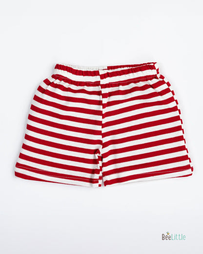 BeeLittle White & Red Jhabla Set-Boat Club-Organic Cotton-For Infants