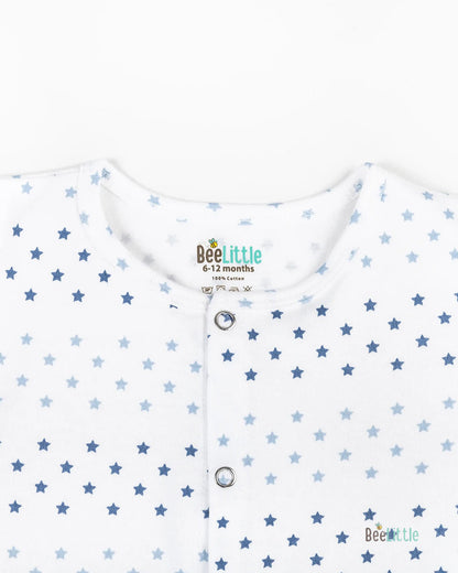 BeeLittle White Jhabla Set-Stars-Organic Cotton-For Infants