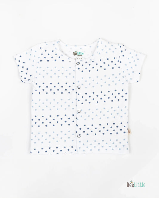 BeeLittle White Jhabla Set-Stars-Organic Cotton-For Infants