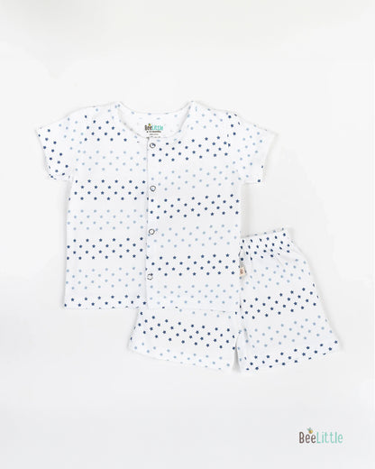 BeeLittle White Jhabla Set-Stars-Organic Cotton-For Infants