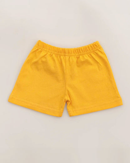 BeeLittle White & Yellow Jhabla Set-Cars-Organic Cotton-For Infants