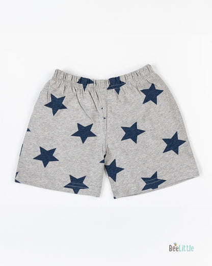 BeeLittle Grey Jhabla Set-Stars-Organic Cotton-For Infants