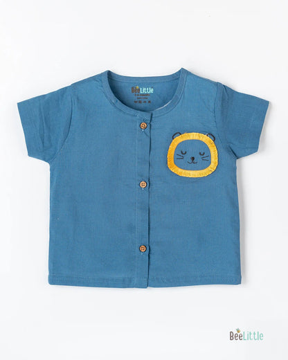 BeeLittle Blue Jhabla-Kitty-Organic Cotton-For Infants