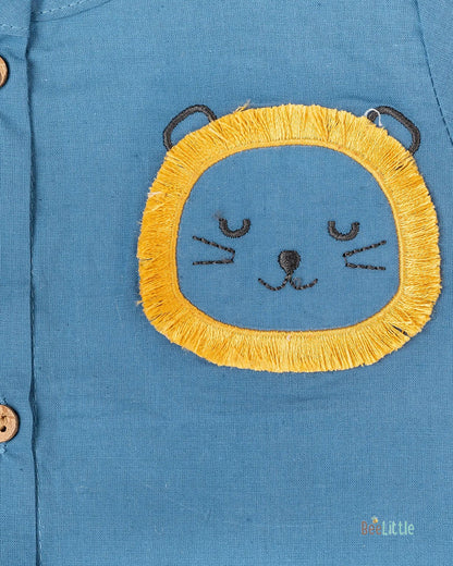 BeeLittle Blue Jhabla-Kitty-Organic Cotton-For Infants