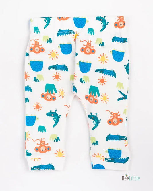 BeeLittle Blue & White Top & Pajama-Winky Monkey-Organic Cotton-For Infants