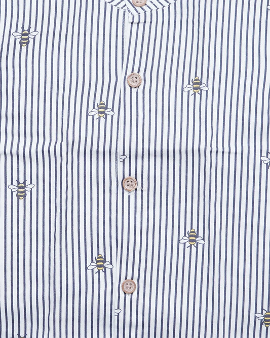 BeeLittle White Shirt-Striped-Organic Cotton-For Infants