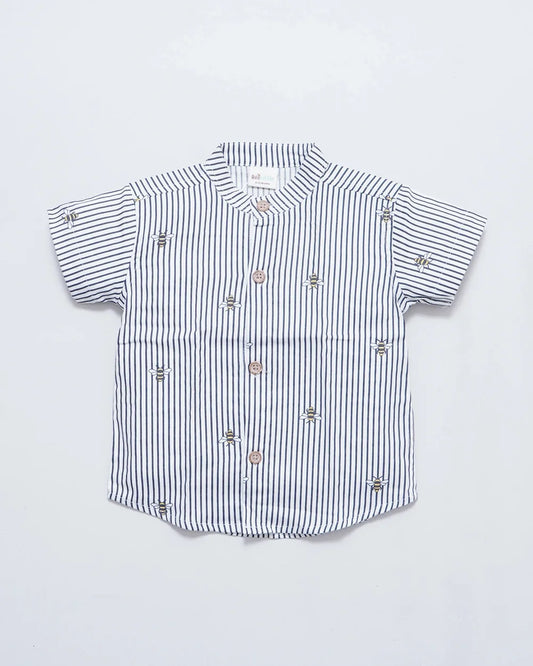 BeeLittle White Shirt-Striped-Organic Cotton-For Infants