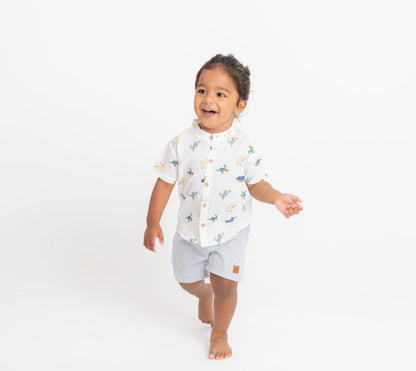 BeeLittle White Shirt-Dino World-Organic Cotton-For Infants