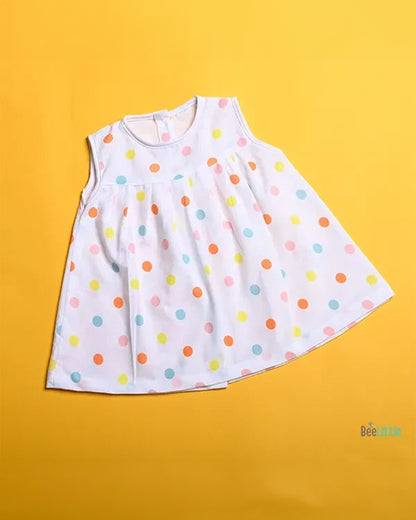 BeeLittle White Frock Dress-Notty Dotty-Organic Cotton-For Infants