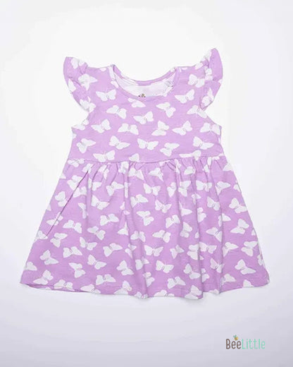 BeeLittle Purple Frock-Butterfly Love-Organic Cotton-For Infants