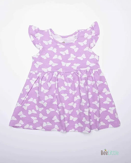 BeeLittle Purple Frock Dress-Butterfly Love-Organic Cotton-For Infants