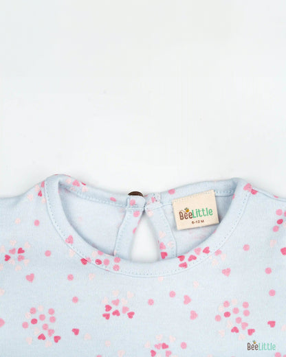 BeeLittle Blue Frock Dress-Tiny Hearts-Organic Cotton-For Infants