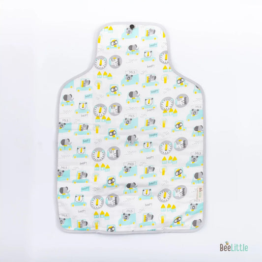 BeeLittle Diaper Changing Mat-With Built-in Pocket-Organic Cotton-Ride On Fun