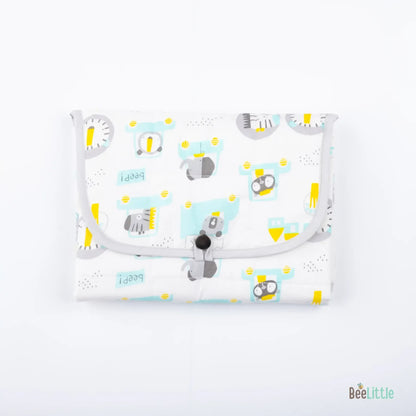 BeeLittle Diaper Changing Mat-With Built-in Pocket-Organic Cotton-Ride On Fun