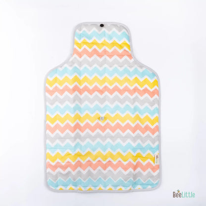 BeeLittle Diaper Changing Mat-With Built-in Pocket-Organic Cotton-Zig Zag Zoo