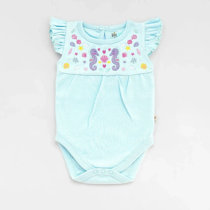 BeeLittle Blue & Yellow Bodysuit-Daddy's Girl-Organic Cotton-Pack of 2-For Infants