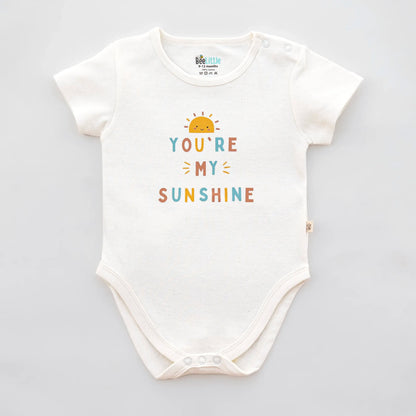 BeeLittle White Bodysuit-Sunshine-Organic Cotton-Pack of 2-For Infants