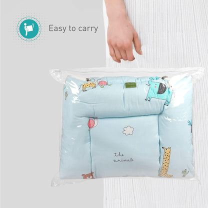 R for Rabbit Snuggy 100% Natural Cotton-Sky Blue-Baby Carrier Nest Cum Sleeping Bag (0-12M)