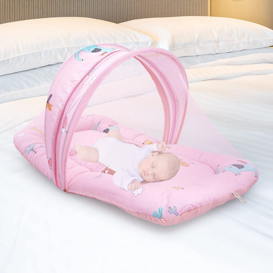 R for Rabbit Snuggy Safari 100% Natural Cotton-Pink-Baby Carrier Nest Cum Sleeping Bag (0-12M)