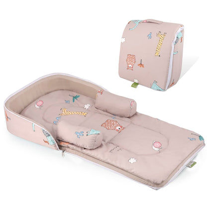 R For Rabbit Baby Nest Lite Bed-Tan Brown-100% Cotton-Carry Like Bag (0-12M)