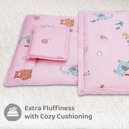 R for Rabbit Snuggy Cozy Baby Bedding-100% Cotton-Blush Pink-Pillow & Blanket-For Infants