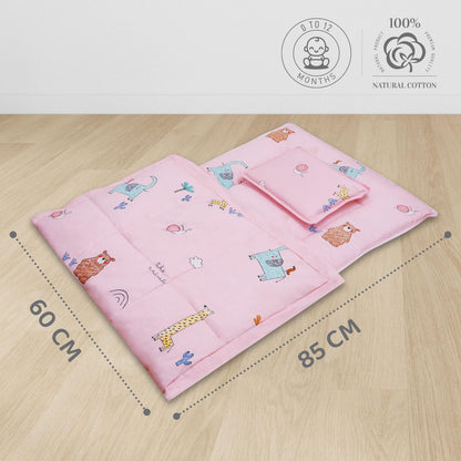 R for Rabbit Snuggy Cozy Baby Bedding-100% Cotton-Blush Pink-Pillow & Blanket-For Infants