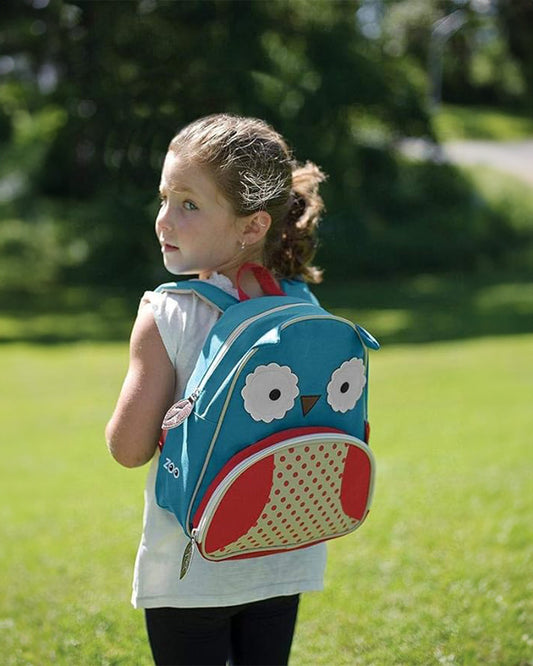 Skip Hop Zoo Little Kid Bagpack-Owl-With Mesh Bottle Pocket & Adjustable Shoulder Straps