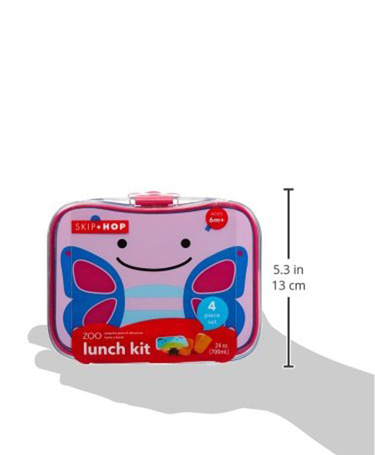 Skip Hop Zoo Lunch Kit-4-Piece Set-With Leakproof Lid-Butterfly-For Feeding Infants