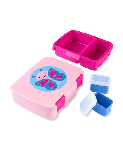 Skip Hop Zoo School Essentials Kit-Bento Lunch Box(700ml)-Tritan Straw Sipper(355ml)-Butterfly-3Y+
