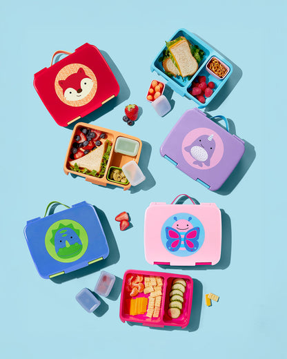 Skip Hop Zoo School Essentials Kit-Bento Lunch Box(700ml)-Tritan Straw Sipper(355ml)-Butterfly-3Y+