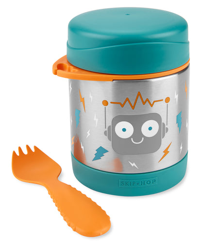 Skip Hop Spark Style Stainless Steel Insulated Food Jar-With Spork-Robot-For Feeding Infants